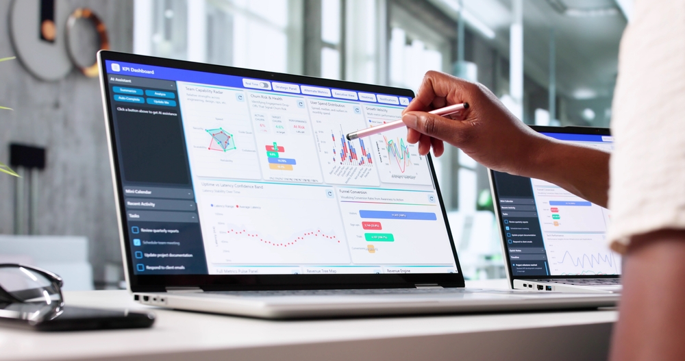 AI visibility dashboard analyzing emerging market trends with real-time business intelligence data